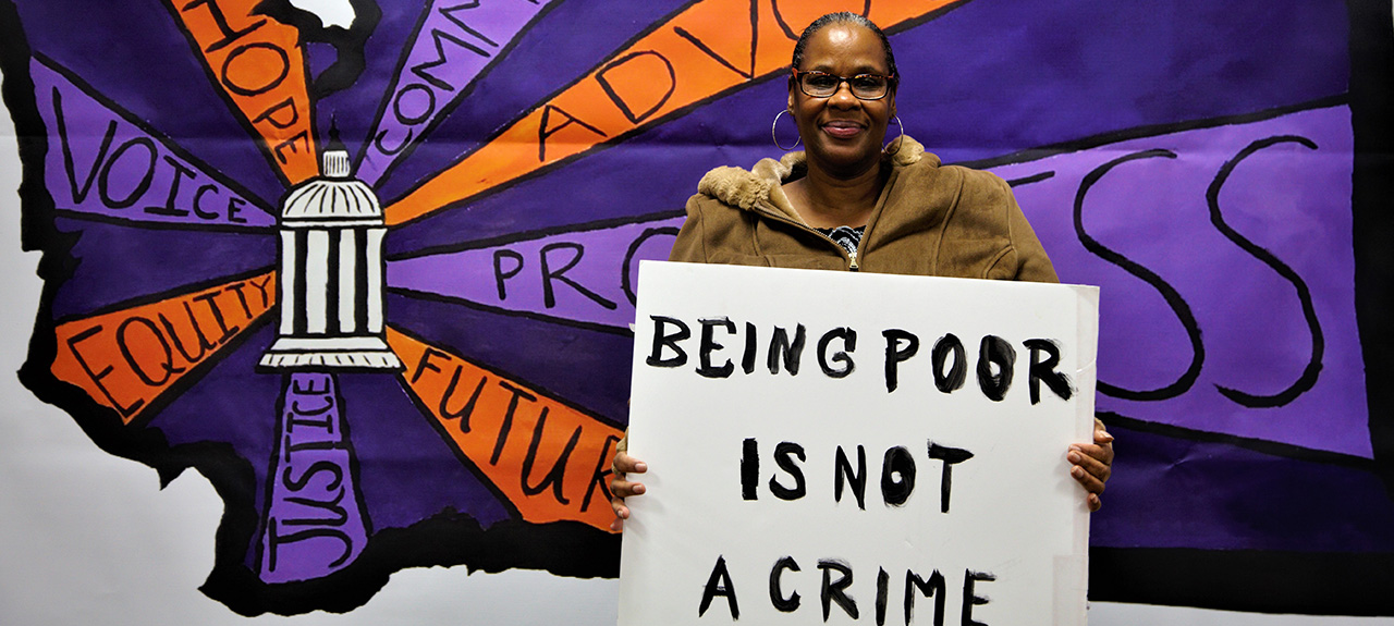 An activist for Statewide Poverty Action Network