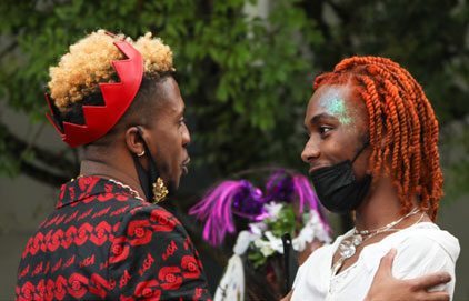 CarLarans (left) and Cipher Goings at the Royal Youth Kiki Ball hosted by CD Forum. Photo by Mujale Chisebuka