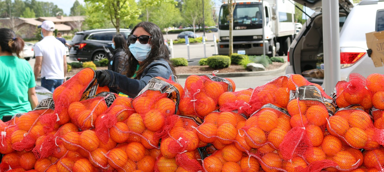 Wearing gloves and masks